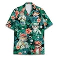 thumbnail image 1 of Tropical Cat Golfer Hawaiian Shirt For Men Floral Cat Mens Hawaiian Shirts Short Sleeve Button Down Shirt Men, 1 of 7