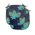 thumbnail image 1 of Tropical Chair Seating Cushion Set of 4, Exotic Leaves and Flowers Blooming Hawaiian Foliage Botanical Pattern, Seat Pads with Anti-slip Backing, 16"x16", Indigo and Multicolor, by Ambesonne, 1 of 7