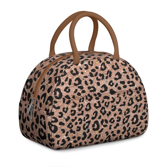 Tropical Cheetah Lunch Box – Unique and Dynamic Pattern with Cute Cartoon Spots, Insulated & Reusable for Women, Fashionable Office or Picnic Bag