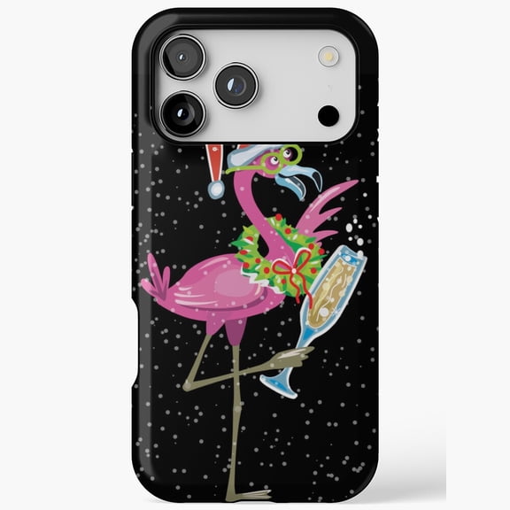 Tropical Christmas Flamingo iPhone Case 17 11 12 13 14 15 16 Pro Max