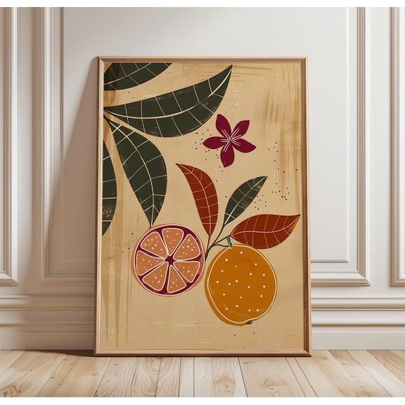 Tropical Citrus Modern Fruit Kitchen Wall Art Refreshing Food Decor Unframed Paper Print