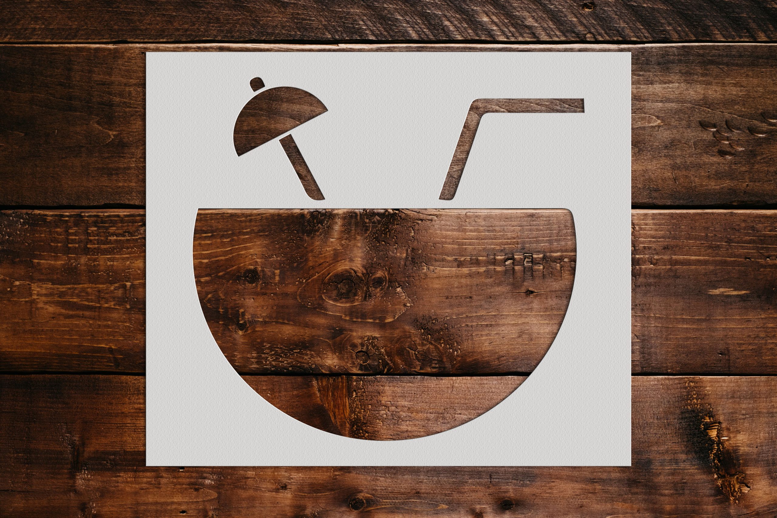 Tropical Coconut Drink Stencil – Art and Wall Stencil (51