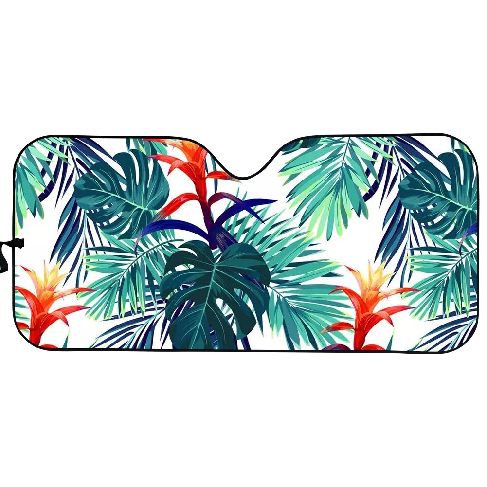 Tropical Coconut Tree Printed UV and Heat Auto Shade for Windshield