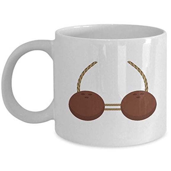 Coconut Lover 11 oz Coffee Mug - Tropical Design White Ceramic Gift