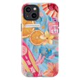thumbnail image 1 of Tropical Collage Phone Case, Ocean Waves with Citrus and Floral Artistic iPhone Cover, Colorful Summer Protective Case for iPhone 17 16 15 14 13 12 11 Plus Pro Max Mini, 1 of 6