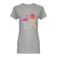 thumbnail image 1 of Tropical Color Flamingo Shaped T-Shirt Women -Image by Shutterstock, Female Small, 1 of 2
