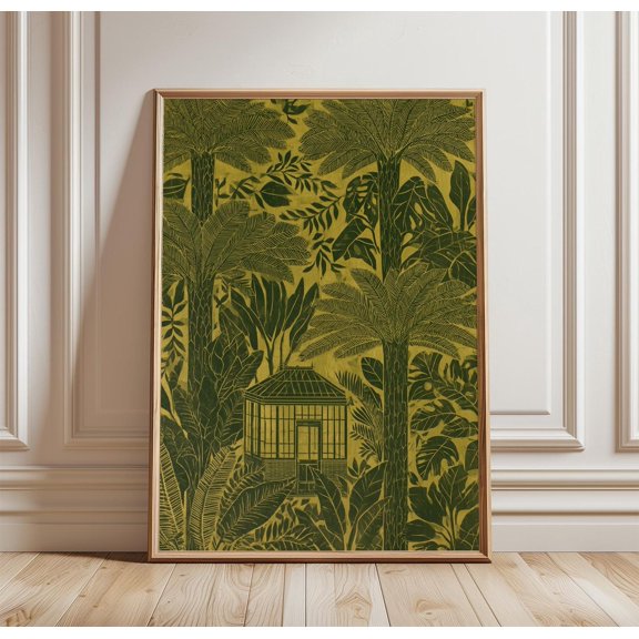 Tropical Conservatory Poster Botanical Jungle Wall Art Print