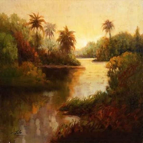Tropical Cove Canvas Art - Bolo (24 x 24)