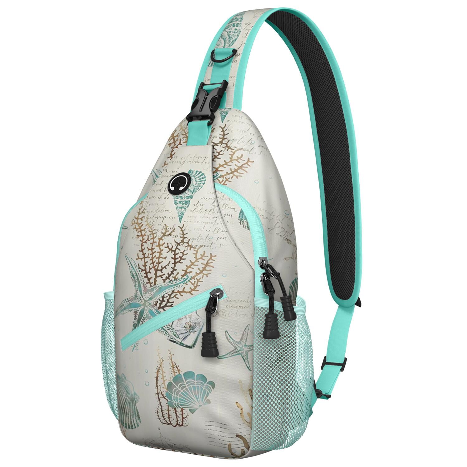 Tropical Crossbody Bag - Nautical Themed Lightweight Shoulder Backpack for Outdoor Adventures - Durable Anti-Theft Design for Beach, Travel, Urban Use