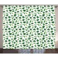 thumbnail image 1 of Ambesonne Tropical Curtains 2 Panel Set, Diversified Trees, 108" x 84", Lime Green Emerald, 1 of 3