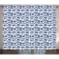 thumbnail image 1 of Tropical Curtains 2 Panels Set, Fruit Silhouettes Pattern as Pear Apple Cherry Strawberyy Banana Lemon, Window Drapes for Living Room Bedroom, 108W X 63L Inches, White and Violet Blue, by Ambesonne, 1 of 3