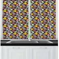 thumbnail image 1 of Tropical Curtains 2 Panels Set, Tropical Jungle Elements as Cluster of Forest Leaves Nature Theme Illustration, Window Drapes for Living Room Bedroom, 55W X 39L Inches, Multicolor, by Ambesonne, 1 of 2