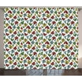 thumbnail image 1 of Tropical Curtains 2 Panels Set, Stylized Abstract Colorful Autumn Leaves and Petals Pattern on White Background, Window Drapes for Living Room Bedroom, 108W X 96L Inches, Multicolor, by Ambesonne, 1 of 3