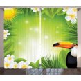 thumbnail image 1 of Ambesonne Tropical Curtains 2 Panel Set, Exotic Jungle, 108" x 84", Green Yellow, 1 of 3