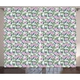 thumbnail image 1 of Tropical Curtains 2 Panels Set, Watercolor Hibiscus Palm Pattern with Botanical Leaves Flowers Hawaii Vegetation, Window Drapes for Living Room Bedroom, 108W X 90L Inches, Multicolor, by Ambesonne, 1 of 3