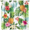thumbnail image 1 of Tropical Curtains, Summer Tropical Pattern Pineapple Palm Leaves and Flowers, Living Room Bedroom Decorative Curtains, 2 Panel Set, 84x84 Inches, 1 of 6