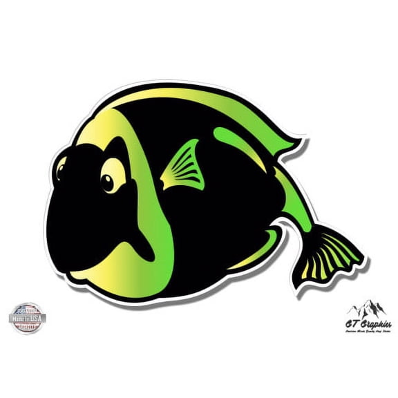 Tropical Cute Funny Fish - 3" Vinyl Sticker - For Car Laptop I-Pad Phone Helmet Hard Hat - Waterproof Decal