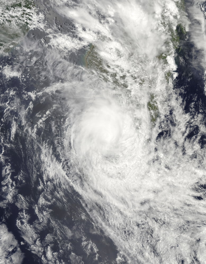Tropical Cyclone Fanele over Madagascar Canvas Art - Stocktrek Images (25 x 32)