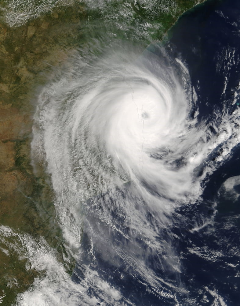 Tropical Cyclone Favio over Mozambique Canvas Art - Stocktrek Images (25 x 31)