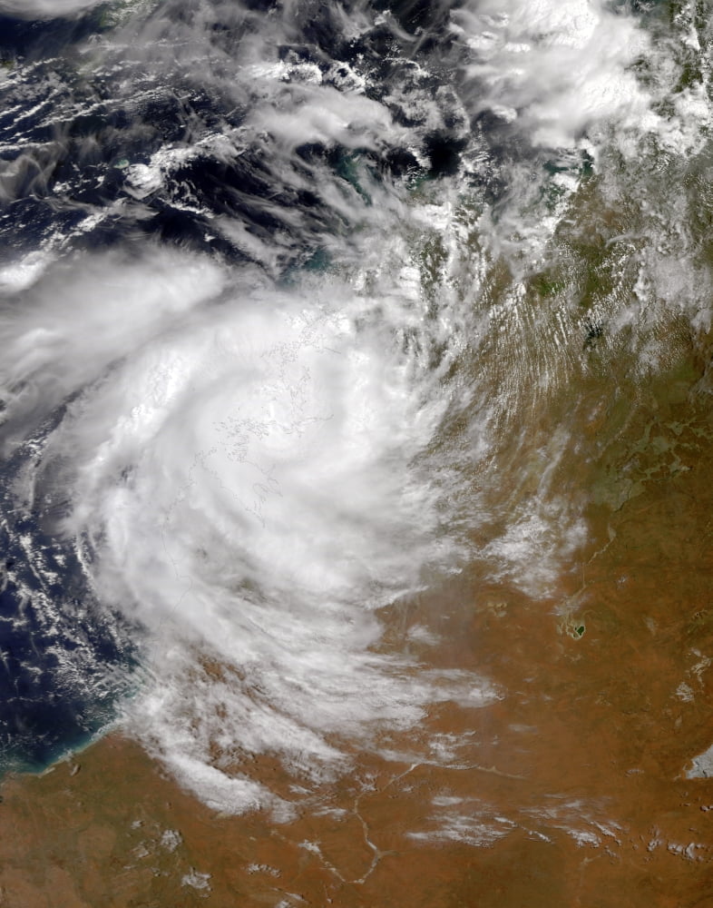 Tropical Cyclone Magda coming ashore in Australia Canvas Art - Stocktrek Images (26 x 32)