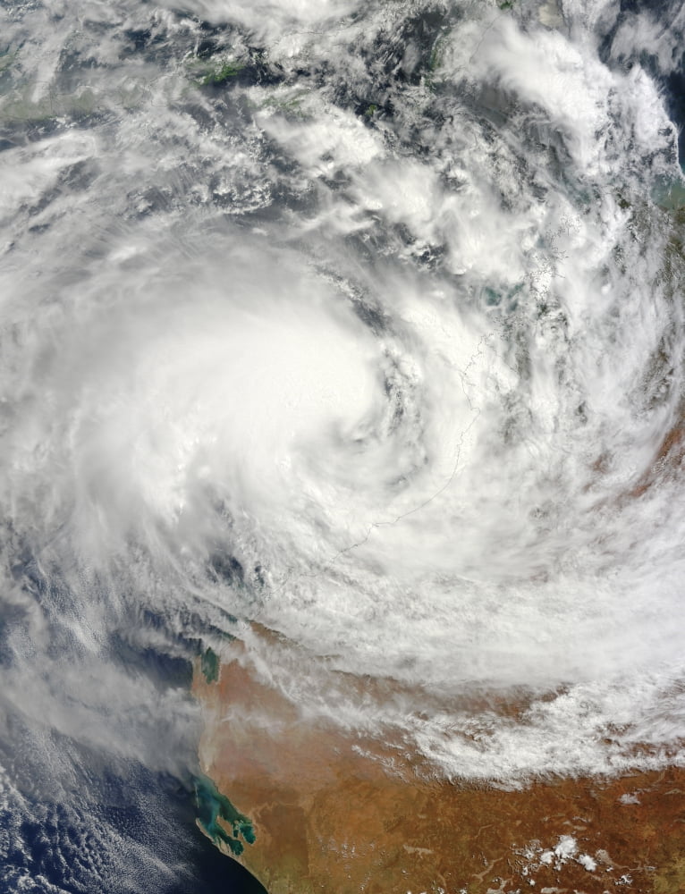 Tropical Cyclone Rusty approaching the northwestern coast of Australia Canvas Art - Stocktrek Images (25 x 33)