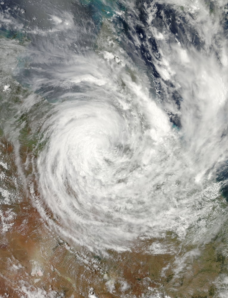 Tropical Cyclone Yasi over Australia Canvas Art - Stocktrek Images (25 x 32)