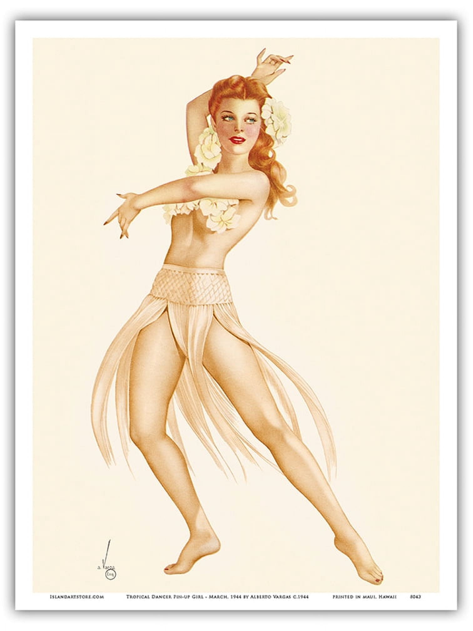 Tropical Dancer Pin-up Girl - March 1944 - Vintage Pin Up Girl