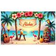 thumbnail image 1 of Tropical Design Aloha Banner Floral Decorative Luau Beach Party Flamingo Backdrop for Summer Event Tropical Gathering Outdoor Decoration, 1 of 7