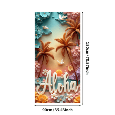 Tropical Design Aloha Beach Sunset Banner for Summer Party Vacation Decor