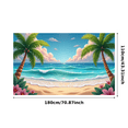 thumbnail image 1 of Tropical Design Beach Banner Summer Ocean Scene Vacation Party Backdrop for Beach Party Holiday Event Decoration, 1 of 8