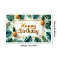 thumbnail image 1 of Tropical Design Happy Birthday Banner Pineapple Leaf Decoration Party Banner for Birthday Celebration Summer Event Beach Party, 1 of 7