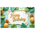 thumbnail image 1 of Tropical Design Happy Birthday Banner Pineapple Leaf Decoration Party Banner for Birthday Celebration Summer Event Beach Party, 1 of 6