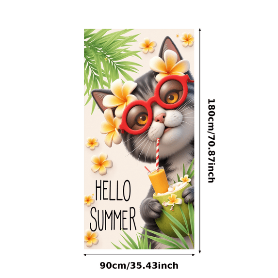 Tropical Design Summer Banner Floral Elements Beach Animal Decor for Summer Party Outdoor Event Holiday Decoration