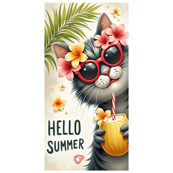 Tropical Design Summer Banner Floral Elements Beach Animal Decor for Summer Party Outdoor Event Holiday Decoration