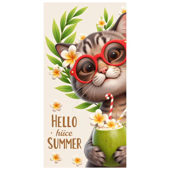 Tropical Design Summer Banner Floral Elements Beach Animal Decor for Summer Party Outdoor Event Holiday Decoration