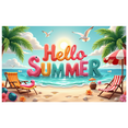 thumbnail image 1 of Tropical Design Summer Theme Vibrant Letters Beach Banner Relaxation Backdrop Seaside View Hello Summer for Outdoor Parties Beach Decorations Summer Events, 1 of 9
