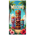 thumbnail image 1 of Tropical Design Tiki Banner Colorful Characters Polynesian Style Welcome Sign for Beach Party Outdoor Event Luau Celebration, 1 of 7