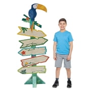 Tropical Direction Sign Cardboard Stand-Up, Party Decor, Luau, 1 Pieces
