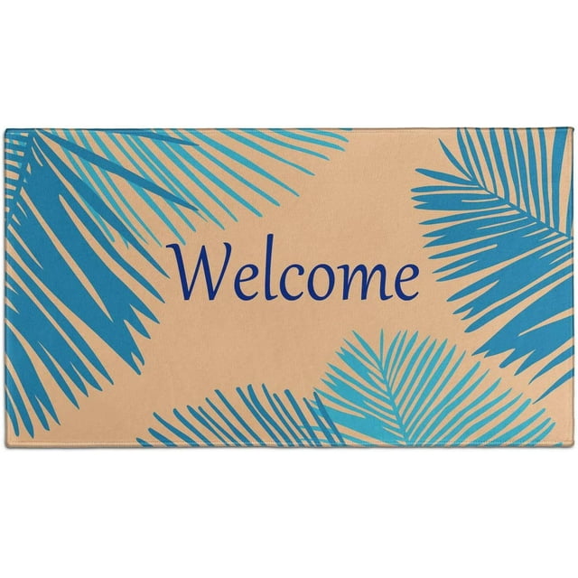 Tropical Door Mat Tropical Mat Blue Palm Mat Summer Door Mat Tree Door Mat Palm Tree
