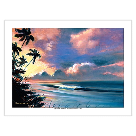 Tropical Dream - Coastal Landscape - From an Original Color Painting by Wade Koniakowsky - Bamboo Fine Art 290gsm Paper (Unframed) 12x16in