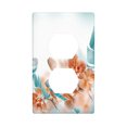 Tropical,Duplex Outlet Covers Wall Plate Decorative,Leaves Floral