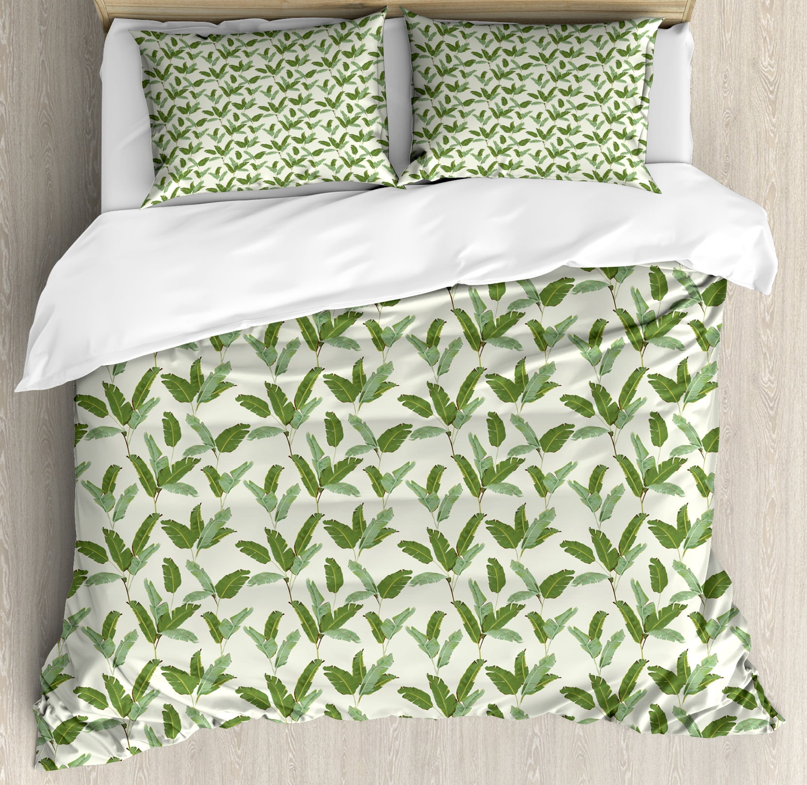 Tropical Palm Leaves Hawaiian Pattern Print Duvet Cover Bedding Set