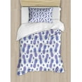 thumbnail image 1 of Tropical Duvet Cover Set Twin Size, Pineapples on a Hibiscus and Dots Background Flourishing Hawaiian Summer, Decorative 2 Piece Bedding Set with 1 Pillow Sham, Lavender Purple, by Ambesonne, 1 of 3