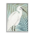 thumbnail image 1 of Tropical Egret Botanical Leaves Animals & Insects Graphic Art Gray Framed Art Print Wall Art, 1 of 7