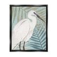 thumbnail image 1 of Tropical Egret Botanical Leaves Animals & Insects Graphic Art Jet Black Framed Art Print Wall Art, 1 of 6