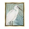 thumbnail image 1 of Tropical Egret Botanical Leaves Animals & Insects Graphic Art Metallic Gold Framed Art Print Wall Art, 1 of 6
