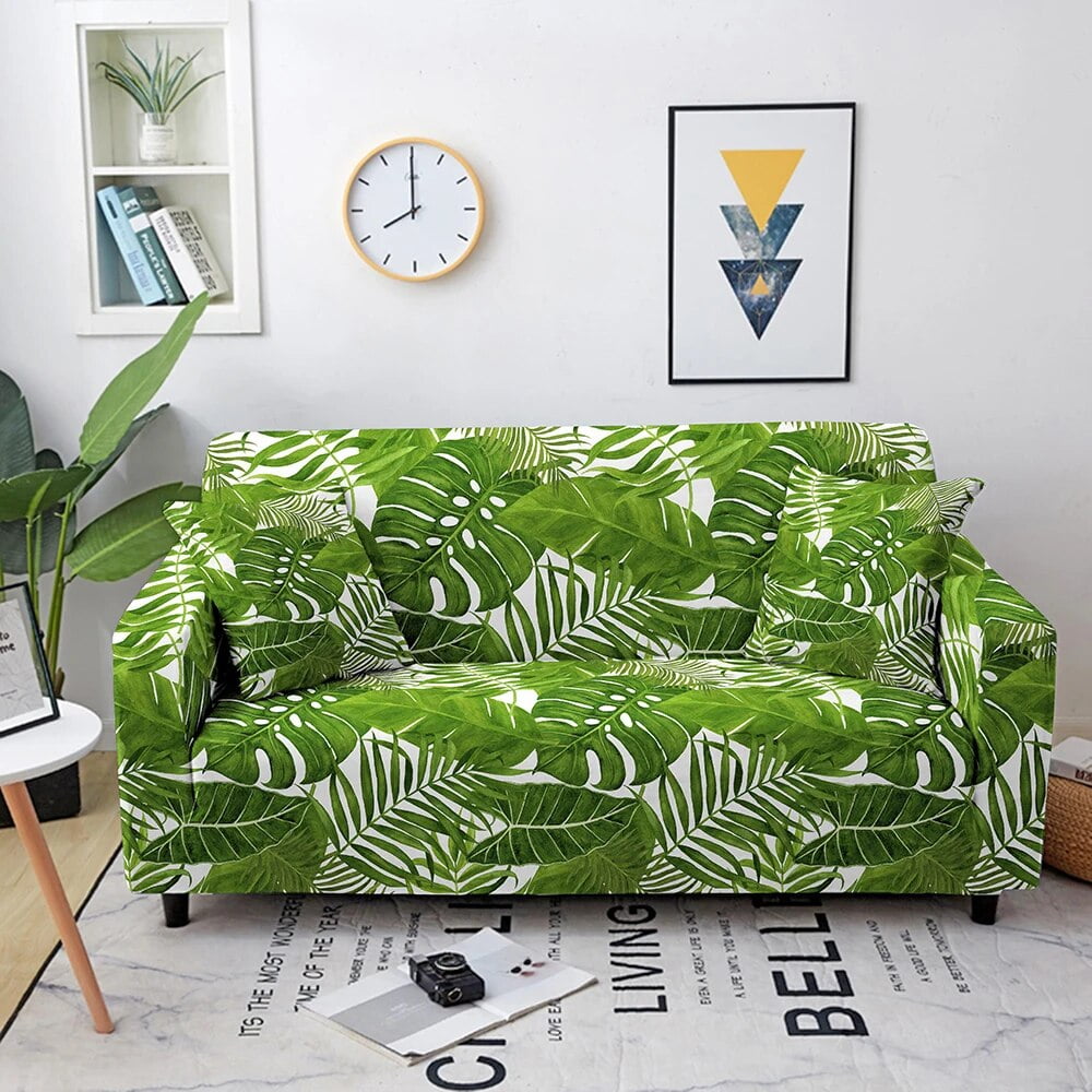 Tropical Elastic Sofa Cover for Living Room Sofa Cover Lounge Sectional ...