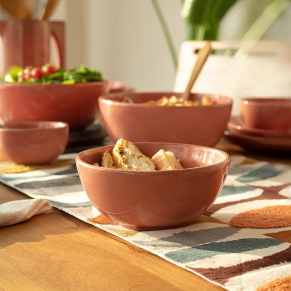 Tropical Elegance: Rustic Reef Ceramic Soup Bowl - Handcrafted Artisan Piece with Intricate Floral Detailing, Bring Island-Inspired Charm to Your Service