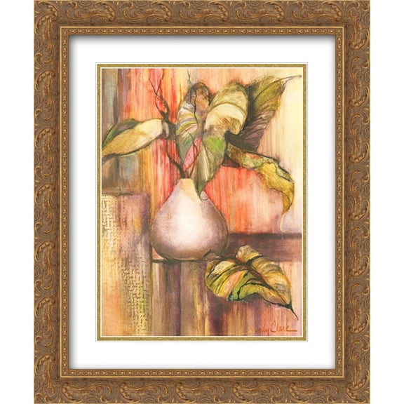 Tropical Elements I 2x Matted 16x19 Gold Ornate Framed Art Print by Sandy Clark