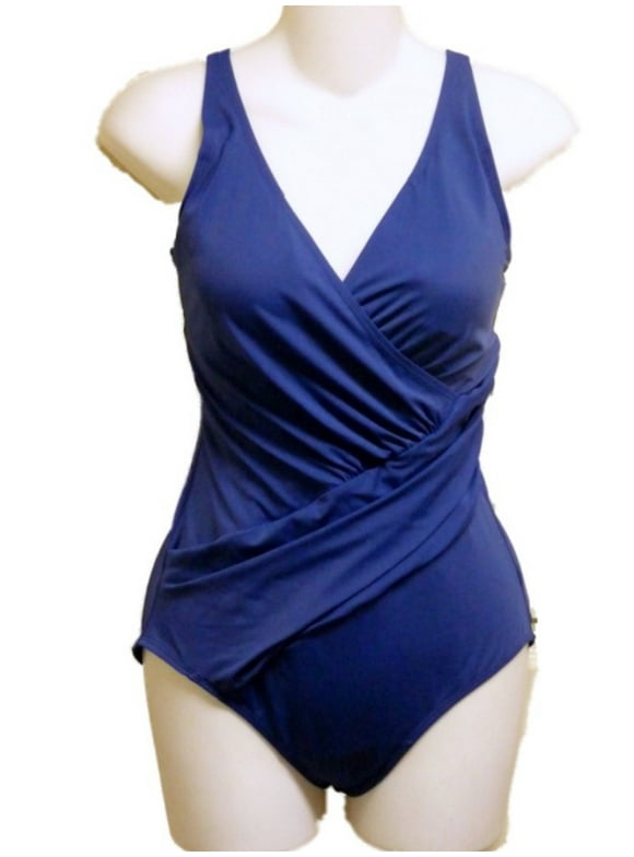 Womens Blue 1 Piece Asymetric Swimsuit Swim Suit Bathing Suit 8